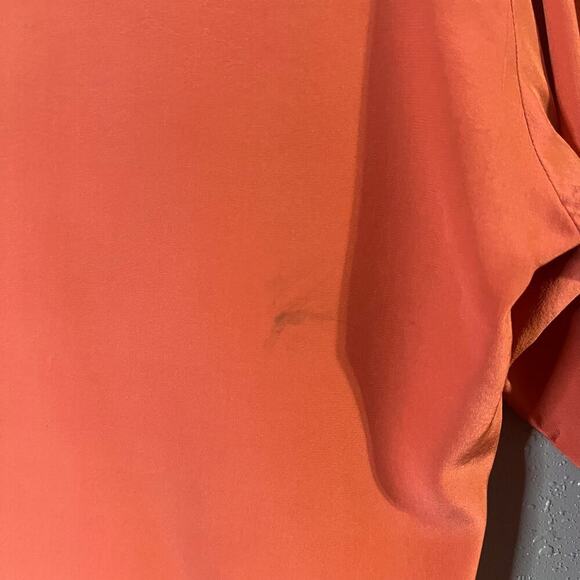 Peach Silk Blouse Linda Allard Ellen Tracy VTG Silk Blouse sz 12 Faux split fron - Picture 7 of 10